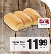 Country Value Mini Loaves-3s Per Pack