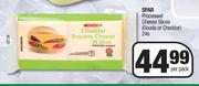 Spar Processed Cheese Slices (Gouda Or Cheddar)-24s Per Pack