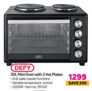 Defy 30L Mini Oven With 2 Hotplates