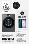 Samsung Bespoke 20Kg AI Front Load Washer AI Wash + Galaxy A07 64GB Smartphone
