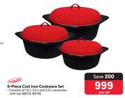 Cordon Bleu 6-Piece Cast Iron Cookware Set 88175, 88176-Per Set