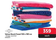 Home Living Velour Beach Towel 456257-100 x 180cm Each