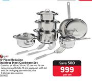 Tissolli 15-Piece Bekaline Stainless Steel Cookware Set 282162-Per Set