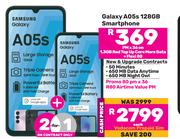 2 x Samsung Galaxy A05s Smartphone-On 1.3GB Red Top Up Core More Data + Flexi 80
