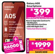Samsung Galaxy A05 Smartphone-On 1.3GB Red Top Up Core More Data