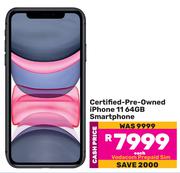 Apple Certified Pre Owned iPhone 11 64GB Smrtphone-Each