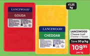 Lancewood Cheese Loaf Cheddar Or Gouda-1.25Kg Per Kg