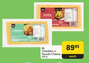 0M Cheddar Or Gouda Cheese-800g Each