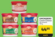 Simonsberg Cream Cheese (All Variants)-230g Each
