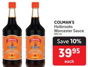 Colman's Holbrooks Worcester Sauce-500ml Each