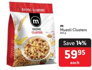 M Muesli Clusters-650g Each