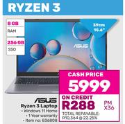 Asus 15.6"(39cm) Ryzen 3 Laptop