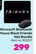 Microsoft Bluetoorh Mouse Black Friends Mat Bundle