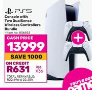 PS5 Console With Two Dual Sense Wireless Controllers Bundle