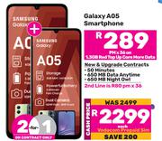 2 x Samsung Galaxy A05 Smartphone-On 1.3GB Red Top Up Core More Data