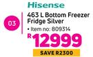 Hisense 463L Bottom Freezer Fridge Silver