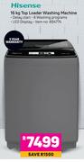 Hisense 16kg Top Loader Washing Machine
