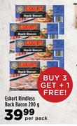 Eskort Rindless Back Bacon-200g Per Pack