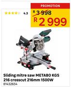 Metabo Sliding Mitre Saw KGS 216 Crosscut 216mm 1500W