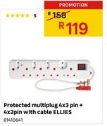 Protected Multiplug 4 x 3 pin + 4 x 2 Pin With Cable Ellies