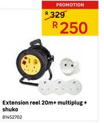 Extension Reel 20m + Multiplug + Shuko