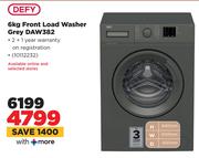 Defy 6Kg Front Loader Washer Grey DAW382