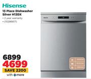 Hisense 13 Place Dishwasher Silver H13DX