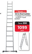 Tradequip 3.6m Dual Ladder