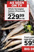 Whole Norwegian Salmon (Previously Frozen)-Per Kg