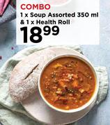 1 x Soup Assorted 350ml & 1 x Health Roll-Combo