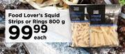 Food Lover's Squid Strips Or Rings-800g Each