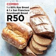 1 x 60% Rye Bread & 1 x San Francisco Sourdough Bread-Combo