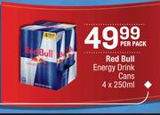 Red Bull Energy Drink Cans-4 x 250ml Per Pack