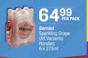 Bernini Sparkling Grape (All Variants) Handies-6 x 275ml Per Pack