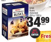 Spar Rusks (Selected)-450g/ 500g Each