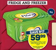 Flora Regular 50% Or Light 40% Fat Spread Tub-1Kg Each