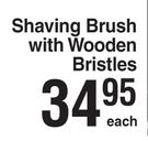 Basics Man Shaving Brush With Wooden Bristles-Each