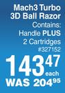 Gillette Mach 3 Turbo 3D Ball Razor-Each