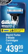Gillette Mach 3 Turbo 3-Blade Cartridges 8 Pack-Each