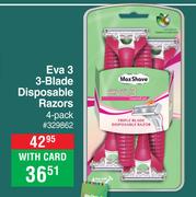 Max Shave Eva 3 3-Blade Disposable Razors 4 Pack