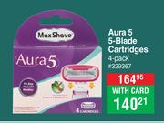 Max Shave Aura 5 5-Blade Cartridges 4 Pack