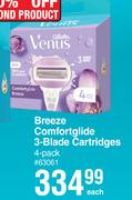 Venus Breeze Comfortglide 3-Blade Cartridges 4 Pack-Each