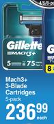Gillette Mach3+ 3-Blade Cartridges 5 Pack-Each