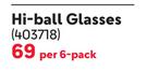 Consol Hi-Ball Glasses-Per 6 Pack