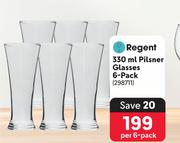 Regent 330ml Pilsner Glasses 6-Pack-Per 6 Pack