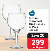 Nadir 600ml Stemmed Gin Glasses 6-Pack-Per 6 Pack