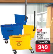 Aro Single Wringer Trolley-33Ltr Each