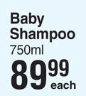 Johnson's Baby Shampoo-750ml Each