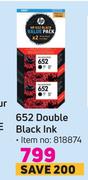 HP 652 Double Black Ink 818874