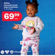 Babies Character Track Tops Or Bottoms 0-24 Months-Each